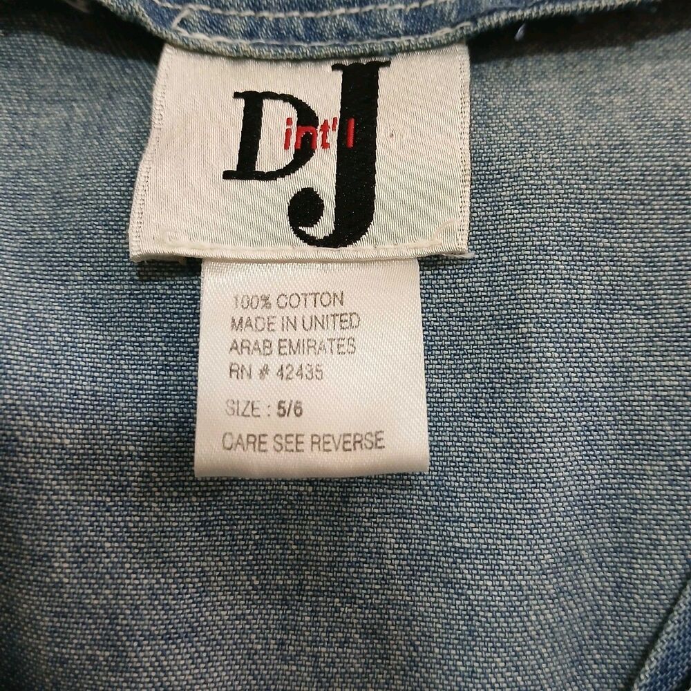 VTG DJ Int’l Denim Midi Dress Size 5/6 Lace Up Corset Sides Button Front 90s Y2K - Picture 14 of 16